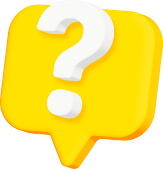 Yellow question mark 3D icon sign.